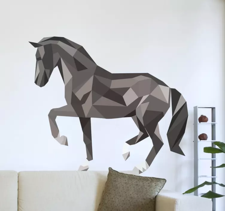 Geometric Horse Wall Decal - TenStickers