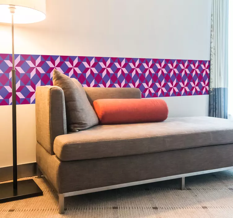 Geometric hydraulic wall border sticker - TenStickers