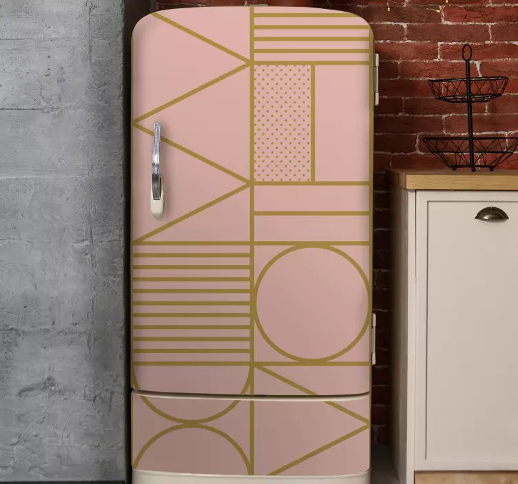 Geometric Pink Pattern fridge sticker - TenStickers