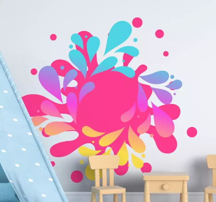 Geometric wall sticker vibrant splash elements - TenStickers