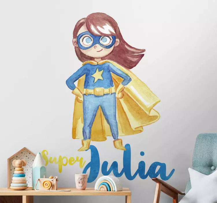 Girl superhero personalized  sticker - TenStickers