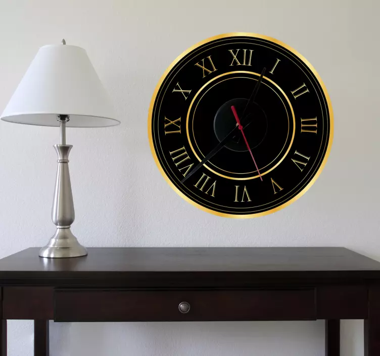 Gold Roman Numerals Clock Sticker - TenStickers