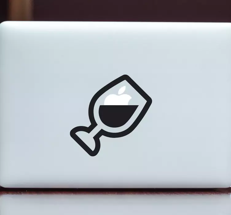 Gorgeous tilting wine laptop sticker - TenStickers
