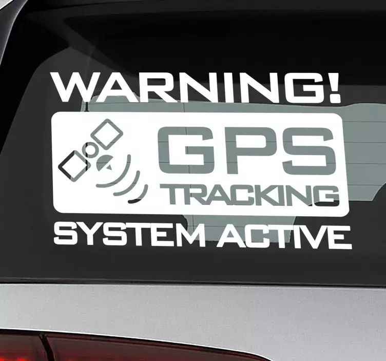 Gps tracking warning sign car sticker - TenStickers