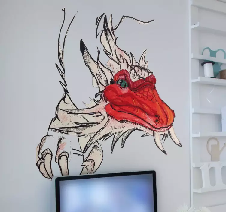 Graphic Dragon Wall Sticker - TenStickers