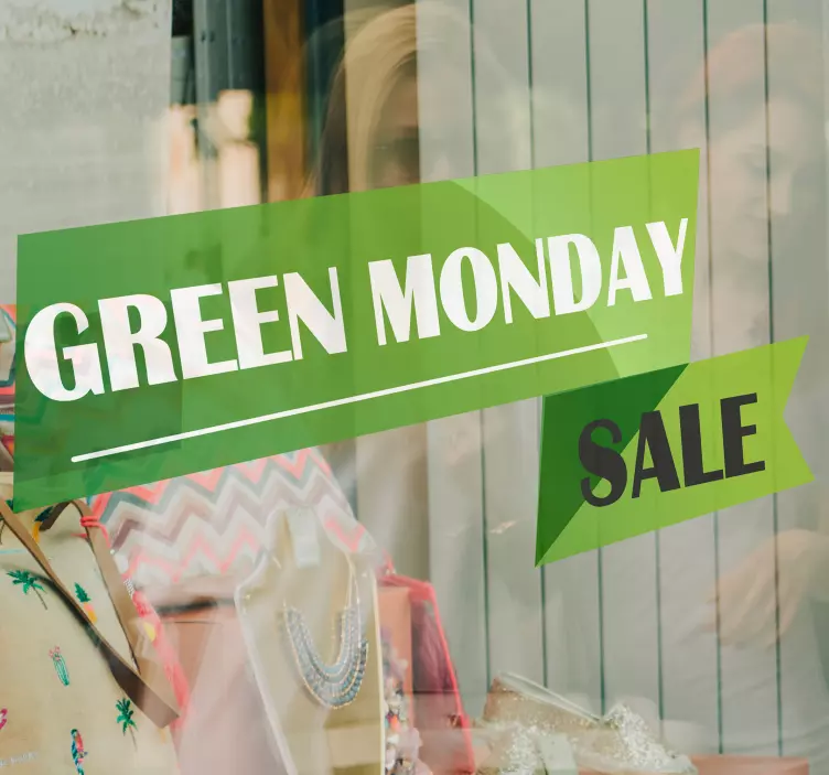 Green Monday discounts  window sticker - TenStickers