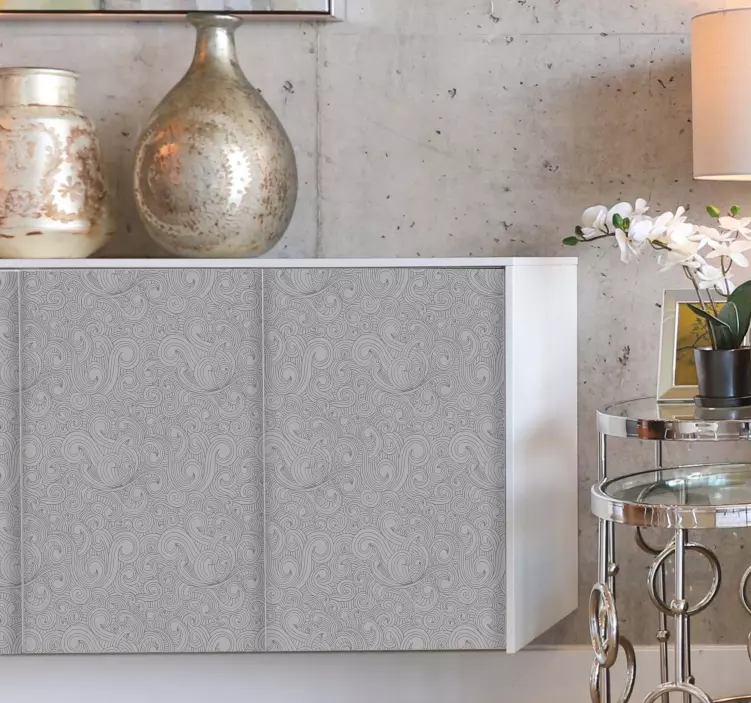 Grey tones floral pattern furniture decal - TenStickers
