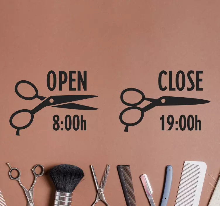 Hairdressing time schedule text wall sticker - TenStickers