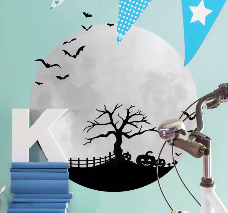 Halloween moon terror halloween sticker - TenStickers