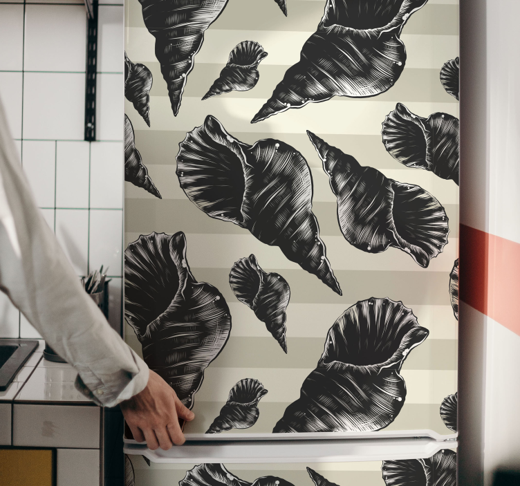 Hand draw seashell vintage FRIDGE sticker - TenStickers
