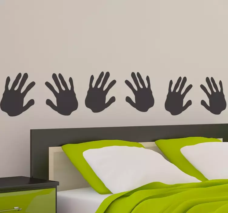 Hand Print Headboard Wall Decal - TenStickers