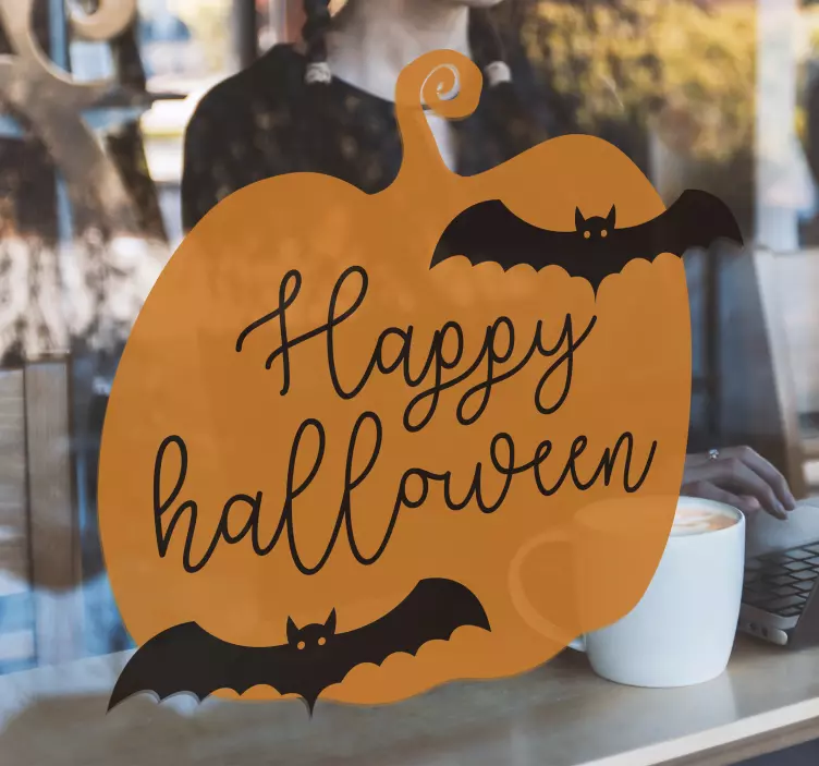 Happy Halloween pumpkin window sticker - TenStickers