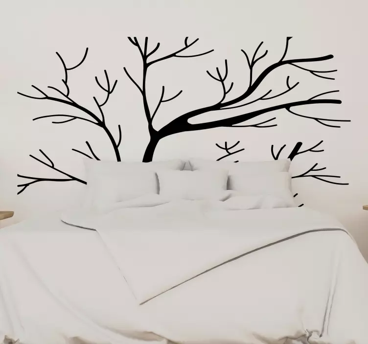 headboard winter tree tree wall sticker - TenStickers