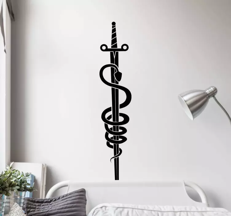 Health and beauty sticker caduceus medical symbol - TenStickers