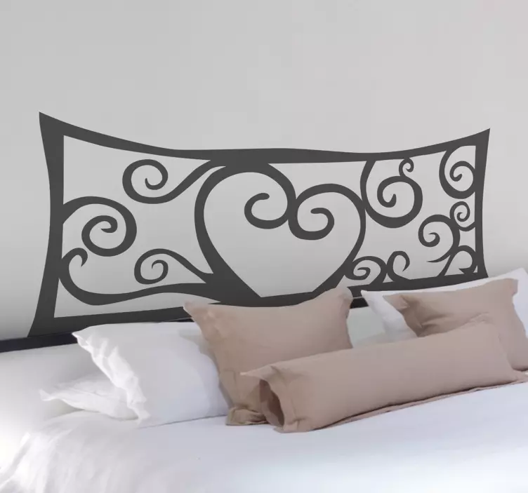 Heart Abstract Headboard Wall Decal - TenStickers