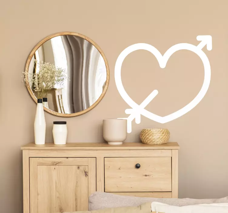 Heart with an arrow love sticker - TenStickers
