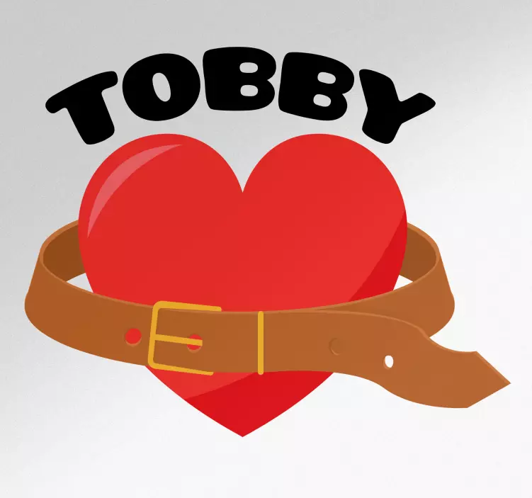 Heart With Belt love sticker - TenStickers