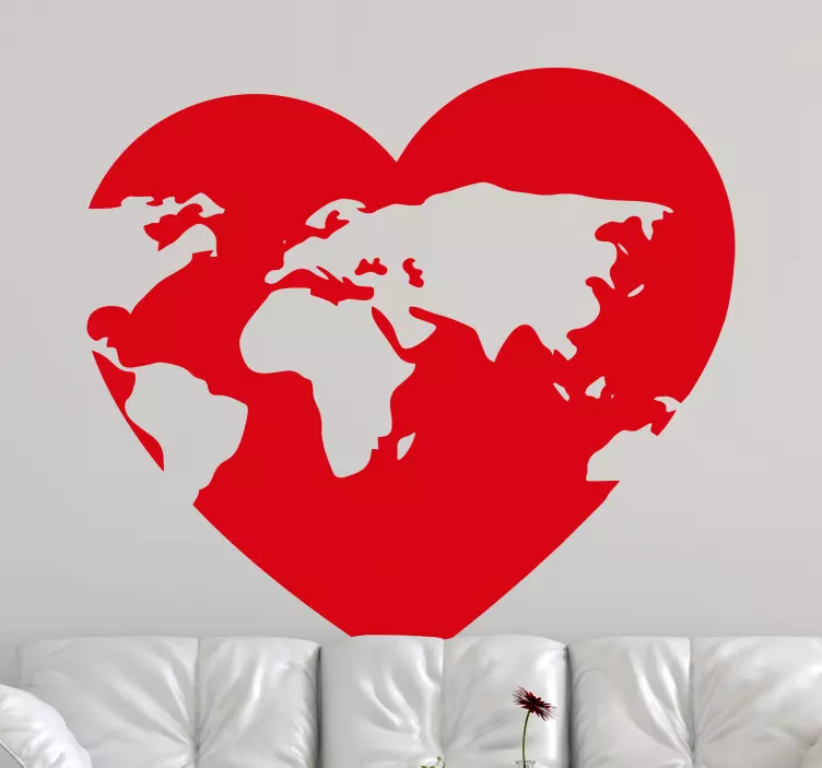 Heath shape world world map wall decal - TenStickers