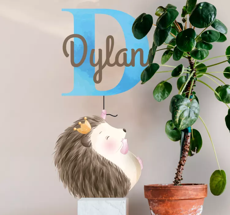 Hedgehog Personalized Name kid's sticker - TenStickers