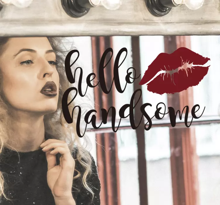 hello handsome text wall sticker - TenStickers
