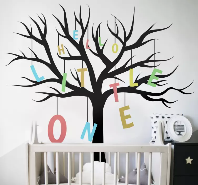Hello little one nursery wall sticker - TenStickers