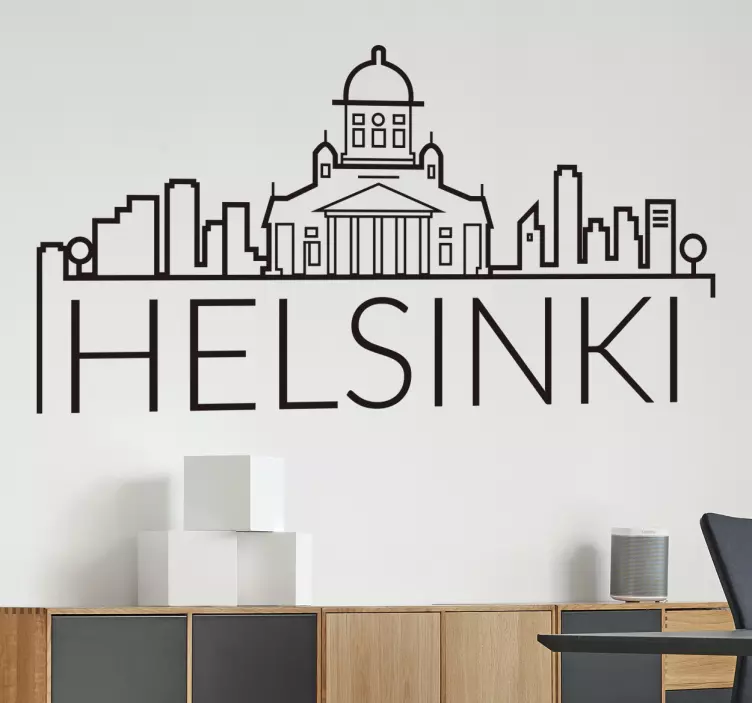 Helsinki city skyline silhouette sticker - TenStickers