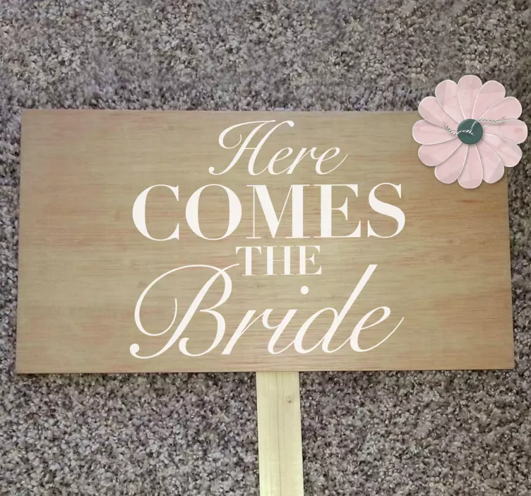 Here Comes the Bride Wedding Sticker - TenStickers