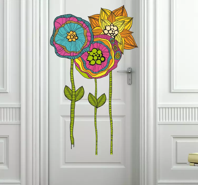Hippy Flowers Decal - TenStickers