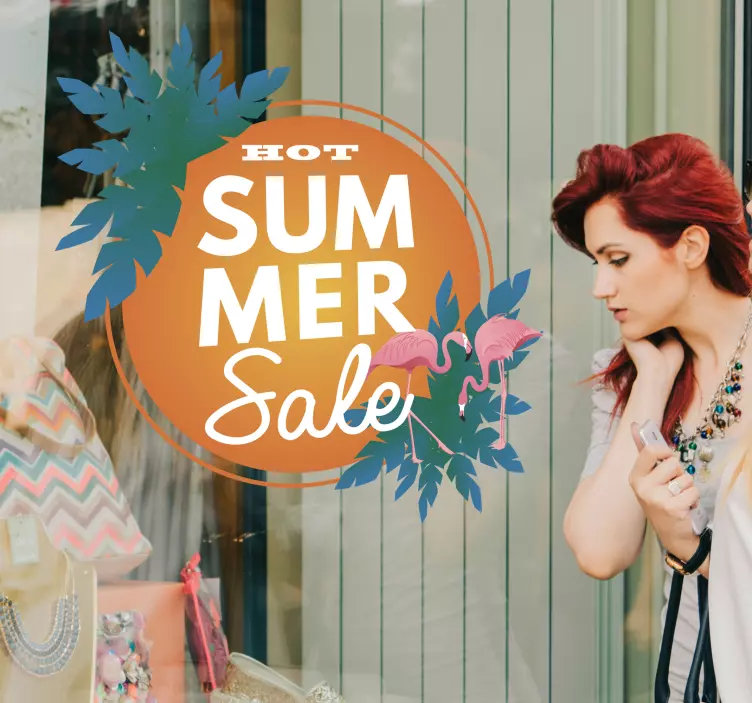 Hot Summer Sale sign sticker - TenStickers
