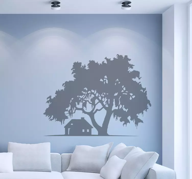 House Under A Tree Wall Sticker - TenStickers