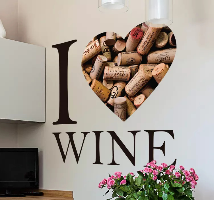 I love wine drink sticker - TenStickers