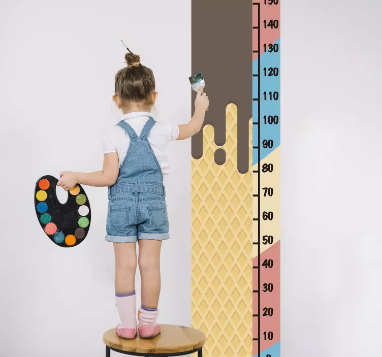 Ice cream meter height chart wall sticker - TenStickers