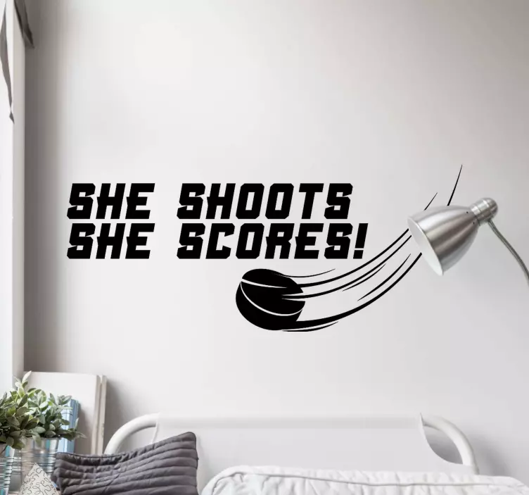Ice hockey, shoot, score wall sticker - TenStickers