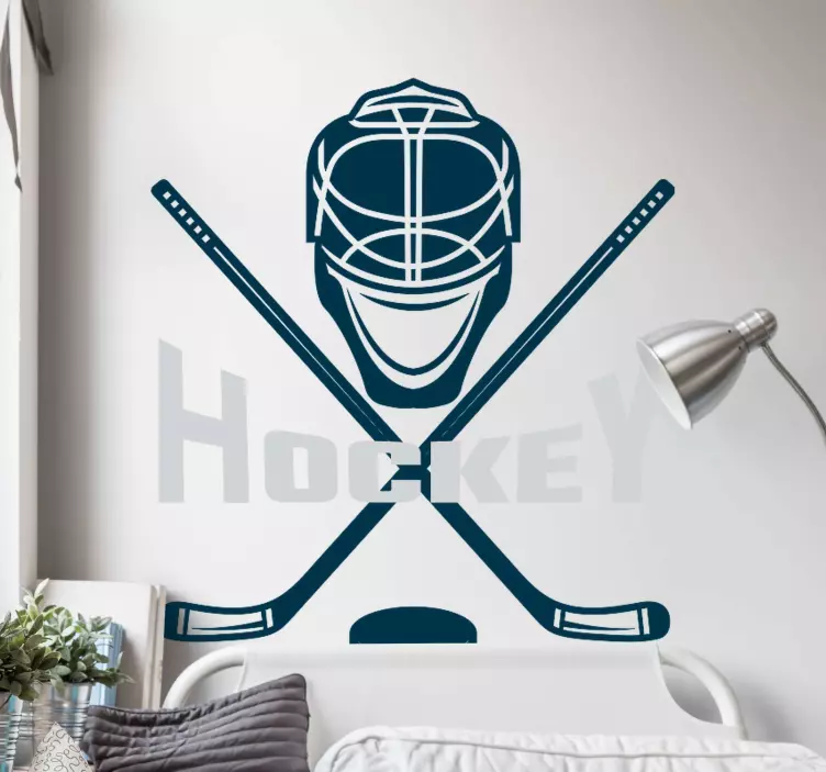 Ice Hockey text wall sticker - TenStickers