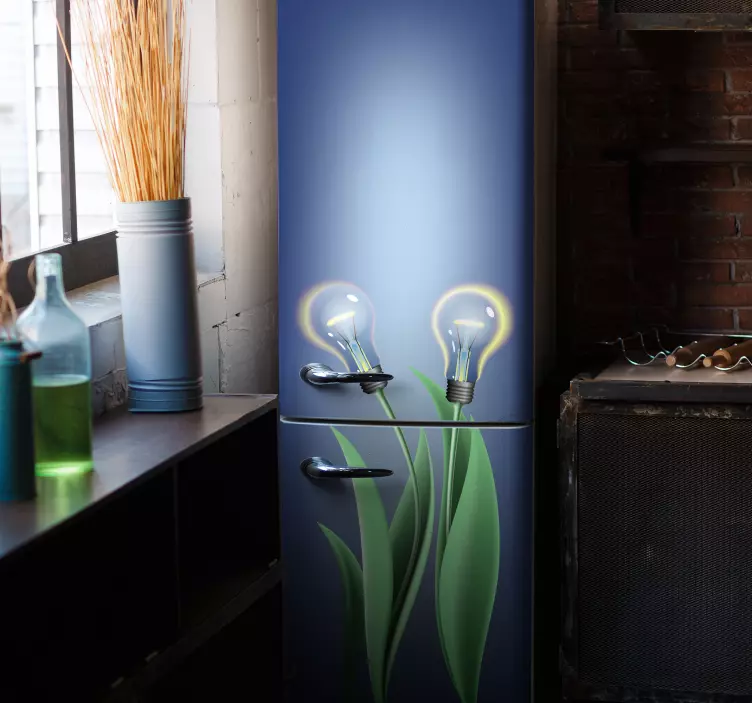 Illuminated Bulbs Vinyl fridge sticker - TenStickers