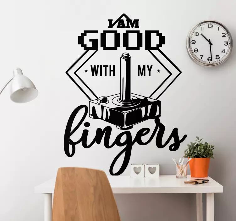 I'm good with my fingers video game sticker - TenStickers