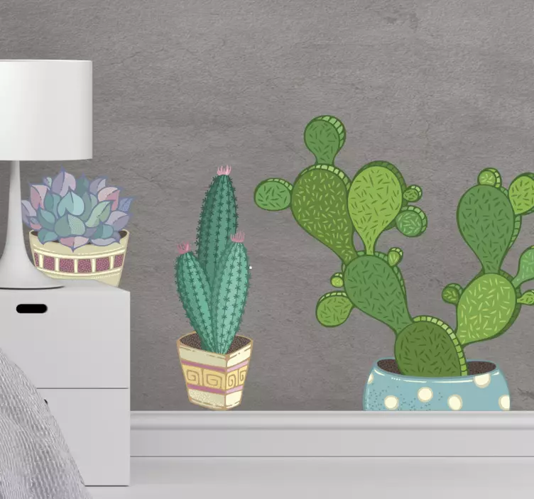 Indoor suculents flower wall sticker - TenStickers