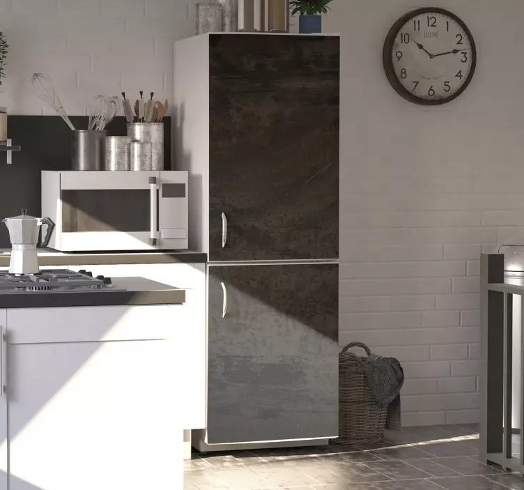 Industrial gray rusty iron fridge sticker - TenStickers