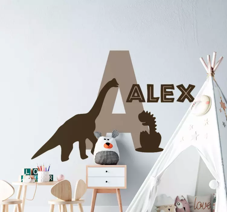 Initial with Dinosaurs dinosaur wall decal - TenStickers