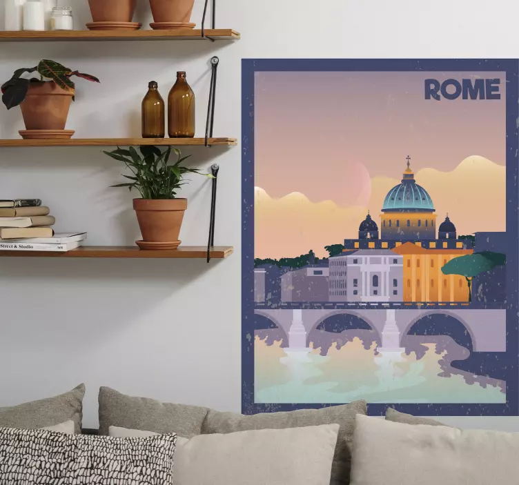 Italian vintage poster with Roma country decal - TenStickers