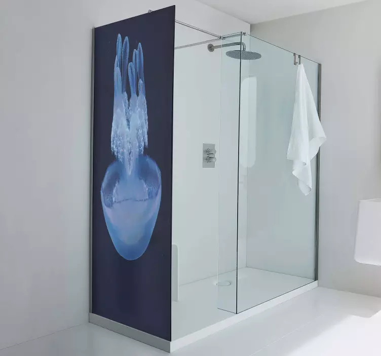 Jellyfish Water Art shower screen sticker - TenStickers