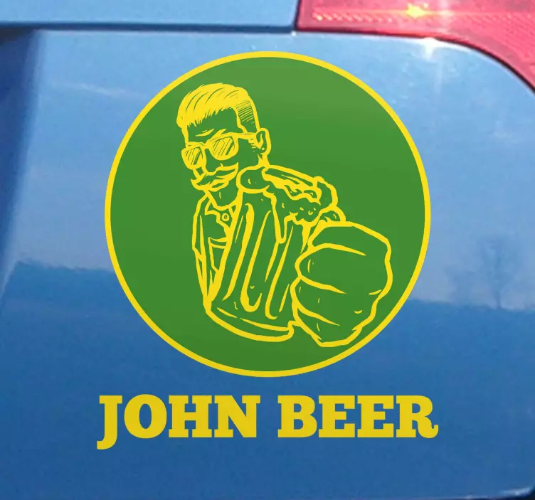 John beer Car vinyl Sticker - TenStickers