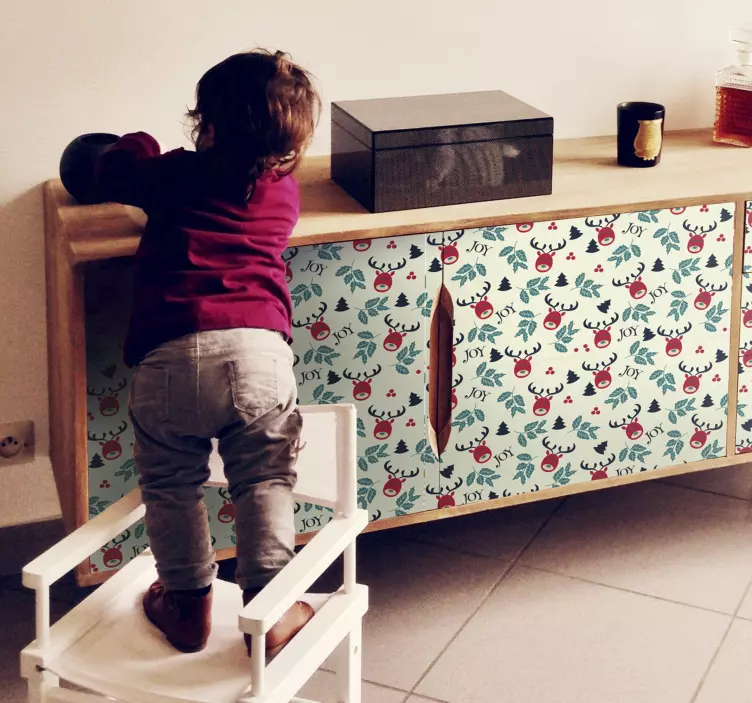 Joy and reindeer  furniture sticker - TenStickers