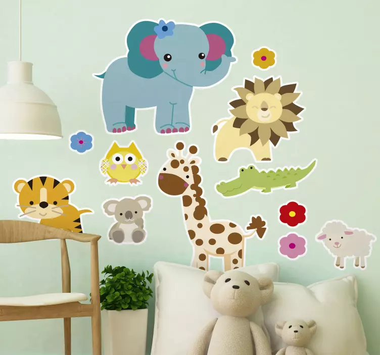 Jungle kids wild animal decal - TenStickers