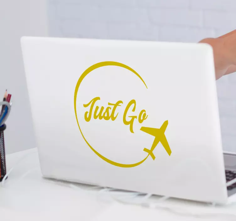 Just Go laptop vinyl decal - TenStickers