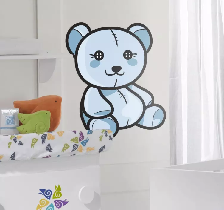 Kids Blue Teddy Bear Decal - TenStickers