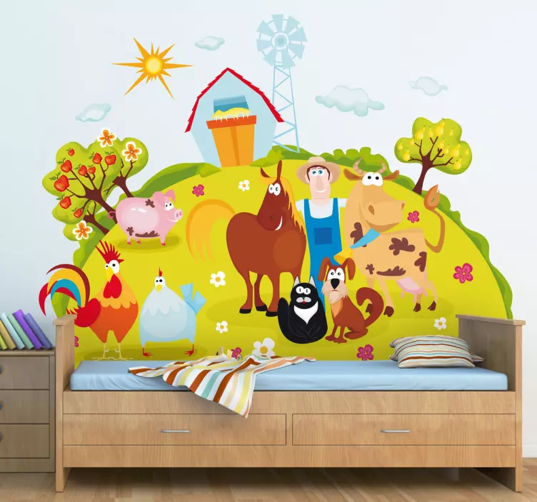 Kids Happy Farm Wall Mural - TenStickers