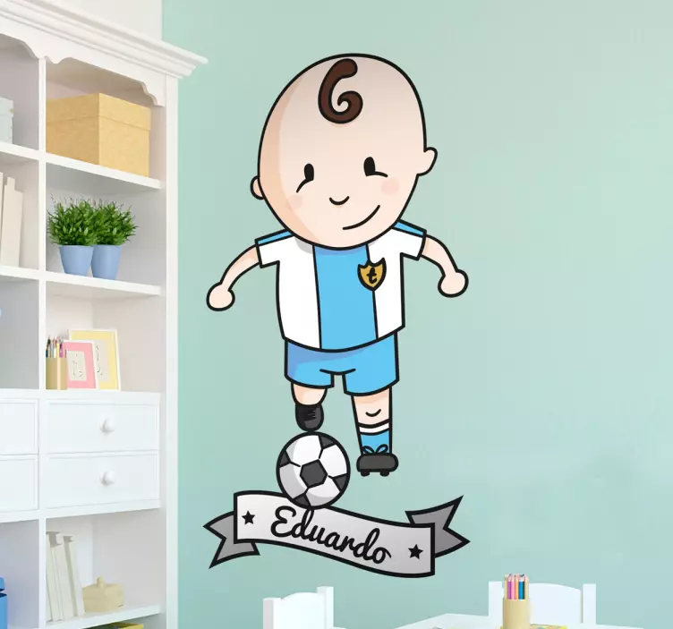 Kids Personalised Footballer Wall Sticker - TenStickers