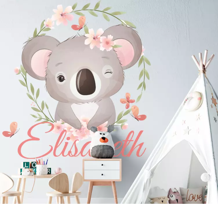 Kid's sticker adorable koala illustration - TenStickers