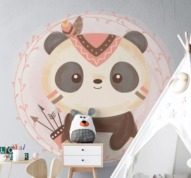 Kid's sticker charming panda figurine - TenStickers